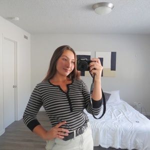 Striped 3/4 Sleeve Shirt